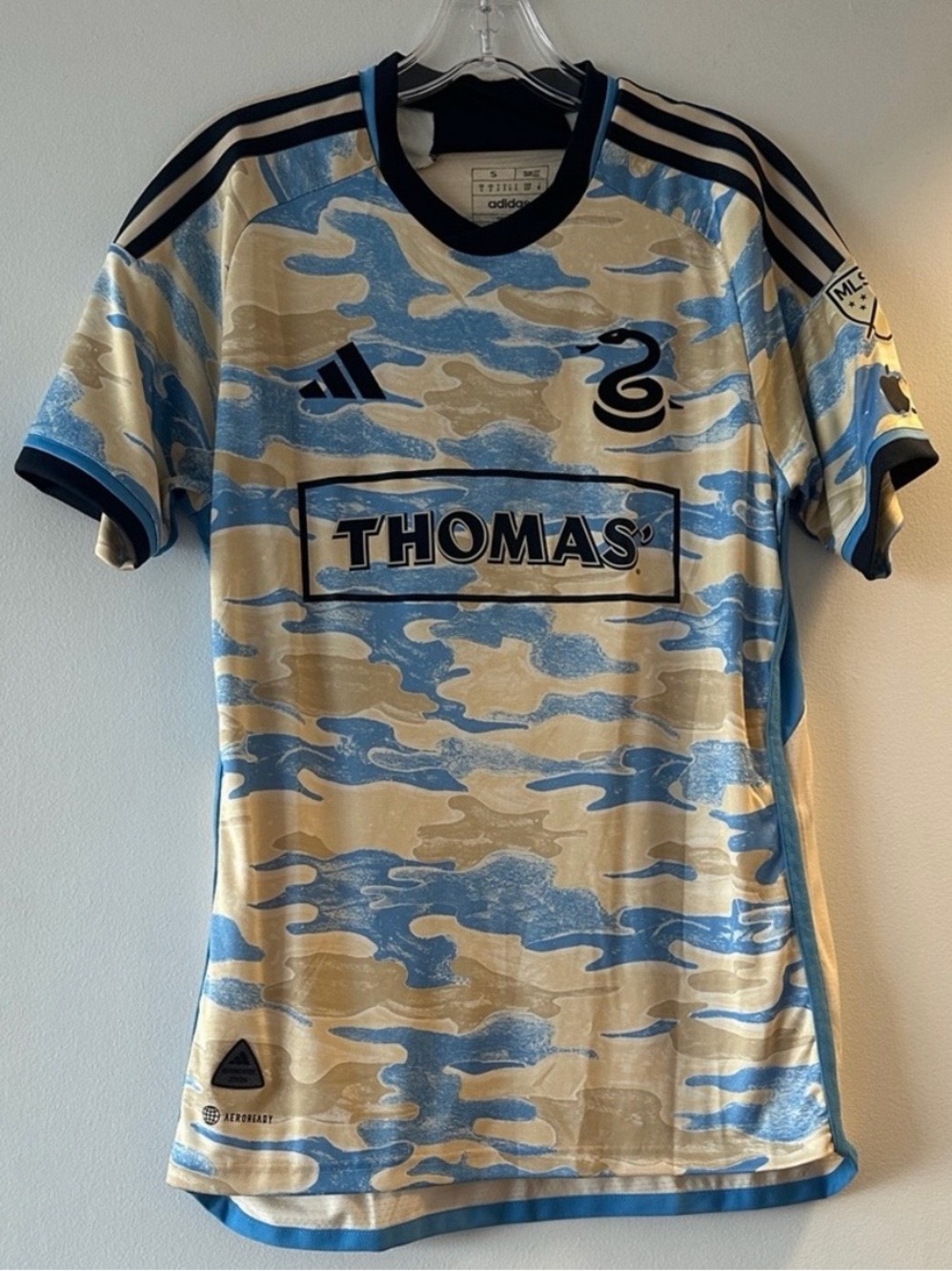 Adidas Philadelphia Union Mikael Uhre #7 Authentic Away Jersey Size S Camo MLS